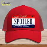 Spoiled Idaho Novelty License Plate Hat Mesh / Red