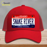 Snake River Idaho Novelty License Plate Hat Mesh / Red