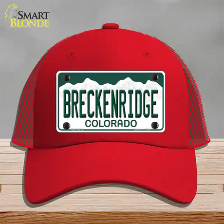 Breckenridge Colorado Novelty License Plate Hat Mesh / Red