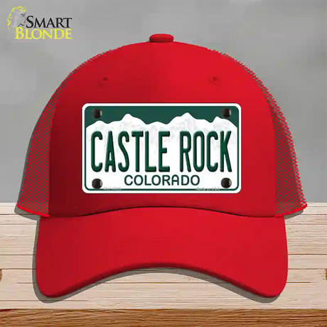 Castle Rock Colorado Novelty License Plate Hat Mesh / Red