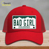 Bad Girl Colorado Novelty License Plate Hat Mesh / Red