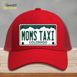 Moms Taxi Colorado Novelty License Plate Hat Mesh / Red