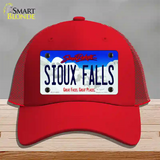 Sioux Falls South Dakota Novelty License Plate Hat Mesh / Red