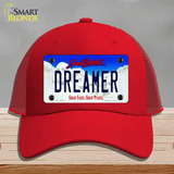 Dreamer South Dakota Novelty License Plate Hat Mesh / Red