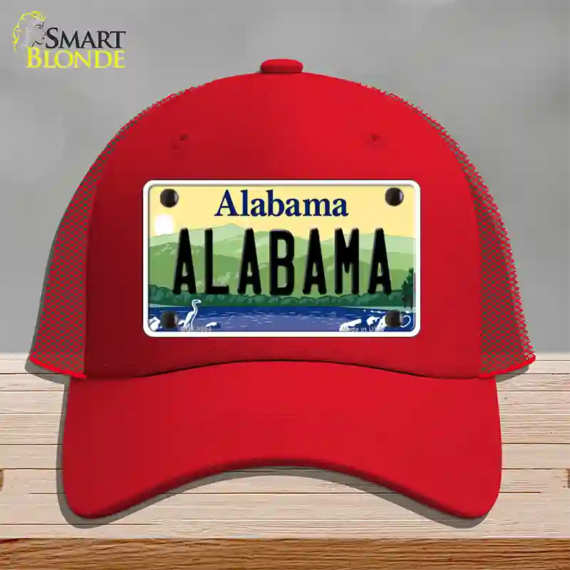 Alabama Hills Novelty License Plate Hat Mesh / Red