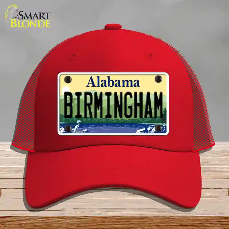 Birmingham Alabama Novelty License Plate Hat Mesh / Red