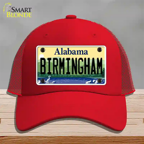 Birmingham Alabama Novelty License Plate Hat Mesh / Red