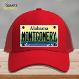 Montgomery Alabama Novelty License Plate Hat Mesh / Red