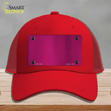 Pink Metallic Solid Novelty License Plate Hat Mesh / Red