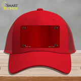 Red Metallic Solid Novelty License Plate Hat Mesh / Red