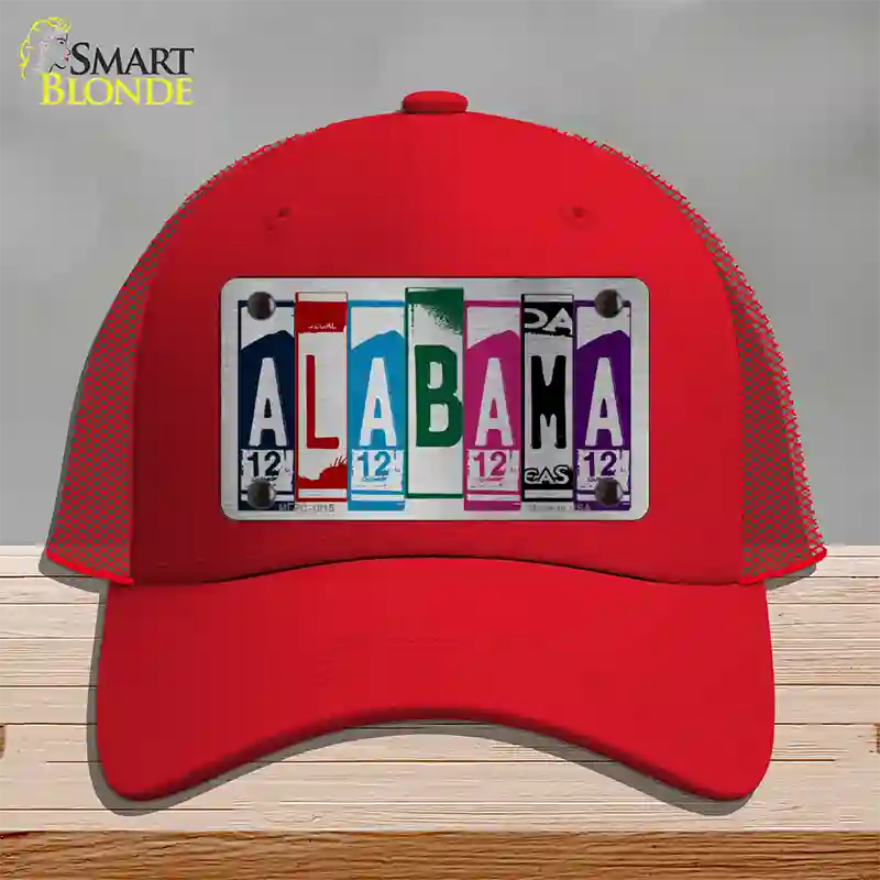 Alabama License Plate Art Novelty License Plate Hat Mesh / Red