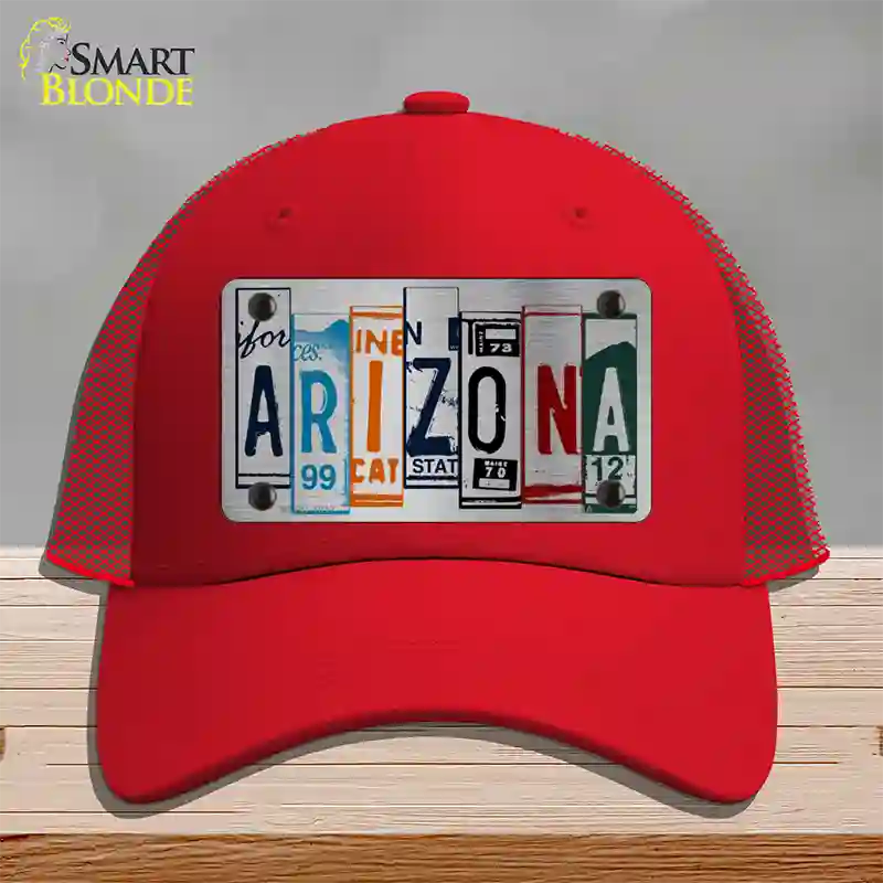 Arizona License Plate Art Novelty License Plate Hat Mesh / Red