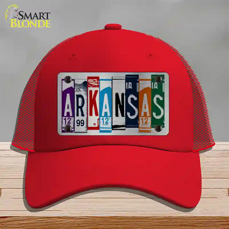 Arkansas License Plate Art Novelty License Plate Hat Mesh / Red