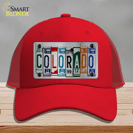 Colorado License Plate Art Novelty License Plate Hat Mesh / Red