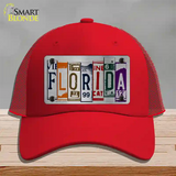 Florida License Plate Art Novelty License Plate Hat Mesh / Red