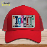 Hawaii License Plate Art Novelty License Plate Hat Mesh / Red