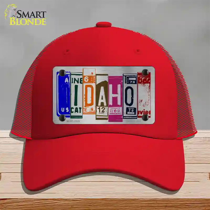 Idaho License Plate Art Novelty License Plate Hat Mesh / Red