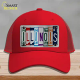 Illinois License Plate Art Novelty License Plate Hat Mesh / Red