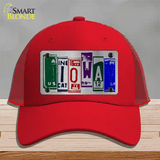 Iowa License Plate Art Novelty License Plate Hat Mesh / Red