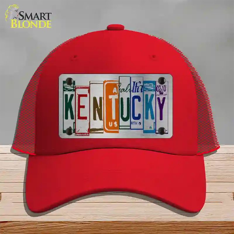 Kentucky License Plate Art Novelty License Plate Hat Mesh / Red