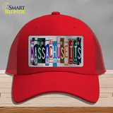 Massachusetts License Plate Art Novelty License Plate Hat Mesh / Red