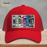 Nebraska License Plate Art Novelty License Plate Hat Mesh / Red