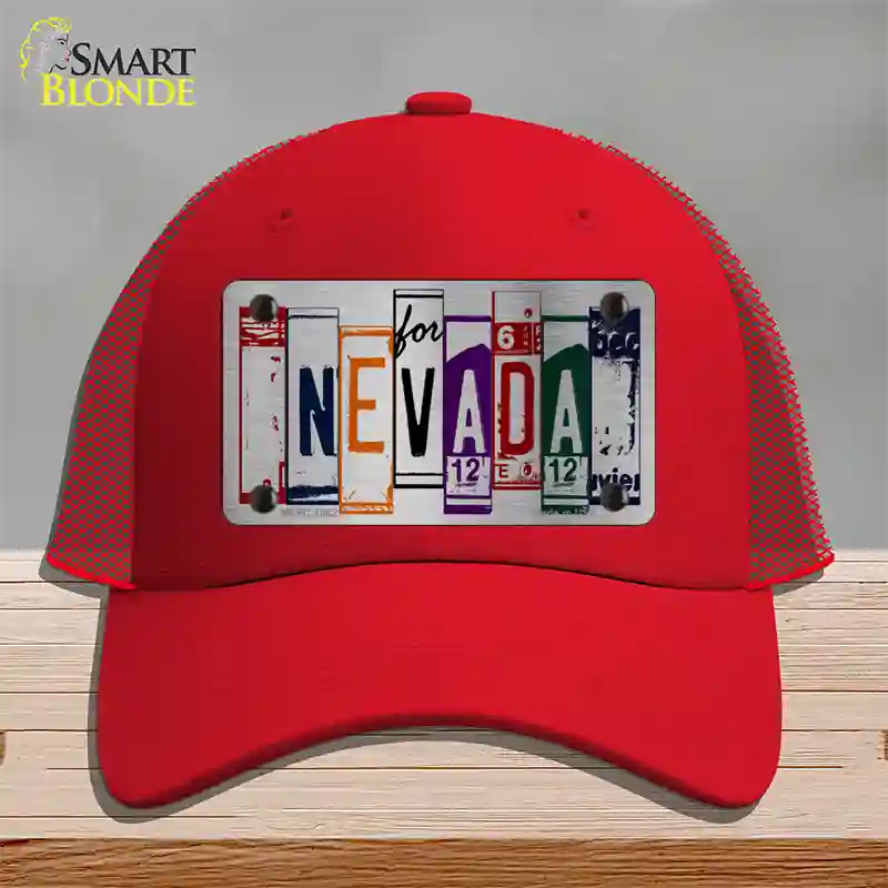 Nevada License Plate Art Novelty License Plate Hat Mesh / Red