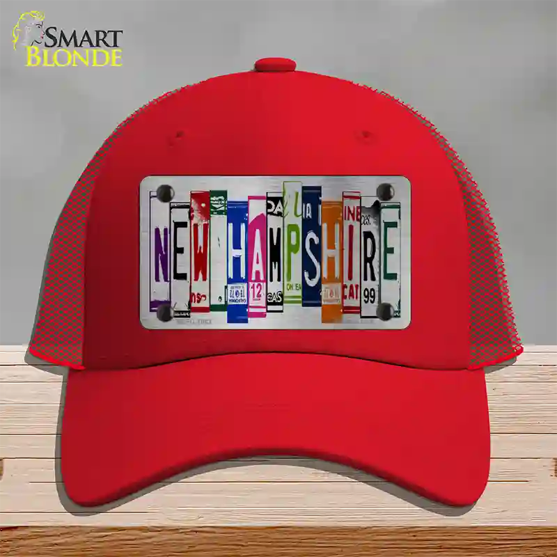 New Hampshire License Plate Art Novelty License Plate Hat Mesh / Red