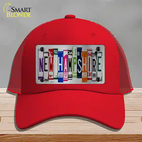 New Hampshire License Plate Art Novelty License Plate Hat Mesh / Red