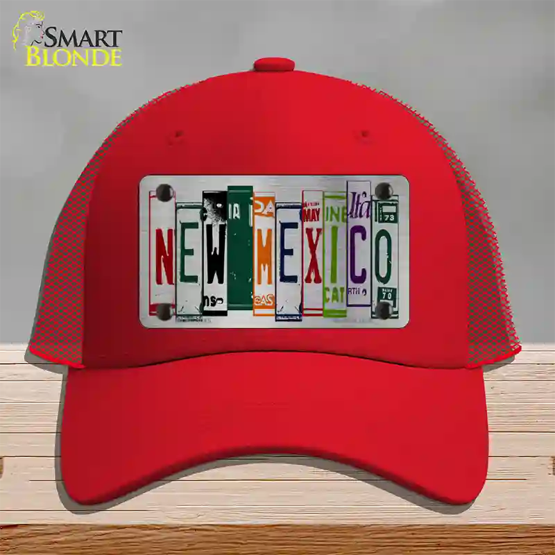 New Mexico License Plate Art Novelty License Plate Hat Mesh / Red