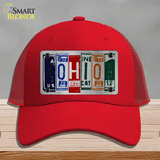 Ohio License Plate Art Novelty License Plate Hat Mesh / Red