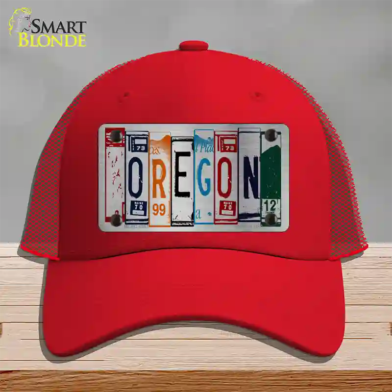 Oregon License Plate Art Novelty License Plate Hat Mesh / Red