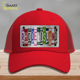 Rhode Island License Plate Art Novelty License Plate Hat Mesh / Red