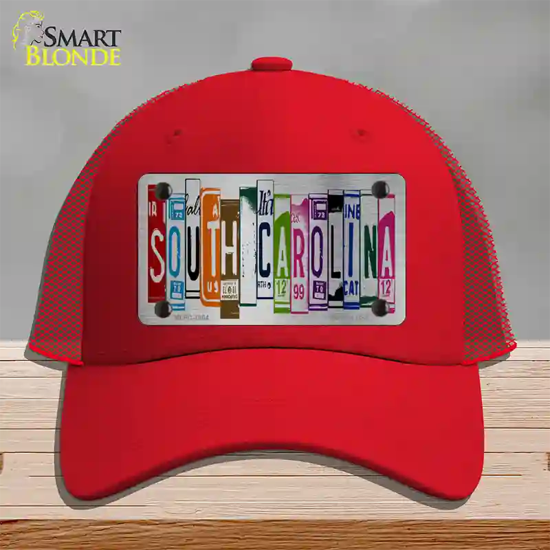 South Carolina License Plate Art Novelty License Plate Hat Mesh / Red