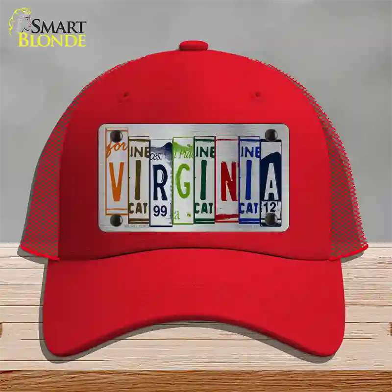 Virginia License Plate Art Novelty License Plate Hat Mesh / Red