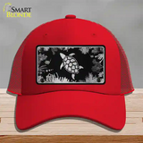 Turtle Black Brushed Chrome Novelty License Plate Hat Mesh / Red