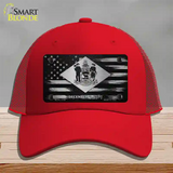 Delaware Carbon Fiber Novelty License Plate Hat Mesh / Red