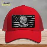 Idaho Carbon Fiber Novelty License Plate Hat Mesh / Red