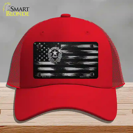 Nevada Carbon Fiber Novelty License Plate Hat Mesh / Red