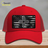 New Mexico Carbon Fiber Novelty License Plate Hat Mesh / Red