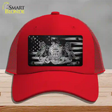 Pennsylvania Carbon Fiber Novelty License Plate Hat Mesh / Red