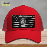 Wisconsin Carbon Fiber Novelty License Plate Hat Mesh / Red