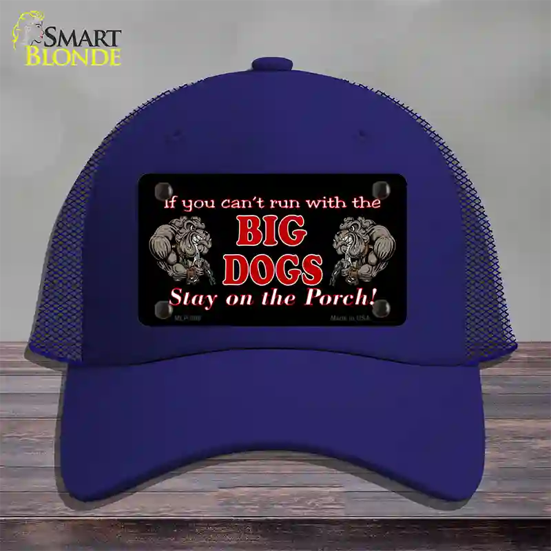 Big Dogs Black Novelty License Plate Hat Mesh / Royal Blue