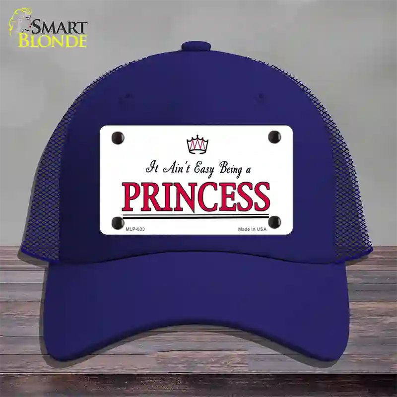 Easy Being A Princess Novelty License Plate Hat Mesh / Royal Blue