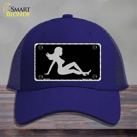 Mud Flap Girl Sillouette Novelty License Plate Hat Mesh / Royal Blue