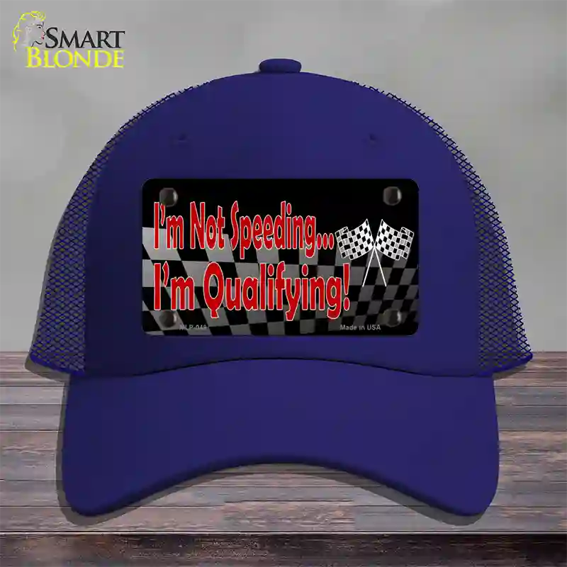 Im Qualifying Novelty License Plate Hat Mesh / Royal Blue