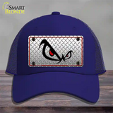 No Fear Eyes Diamond Novelty License Plate Hat Mesh / Royal Blue