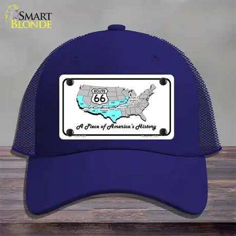 A Piece Of History Novelty License Plate Hat Mesh / Royal Blue