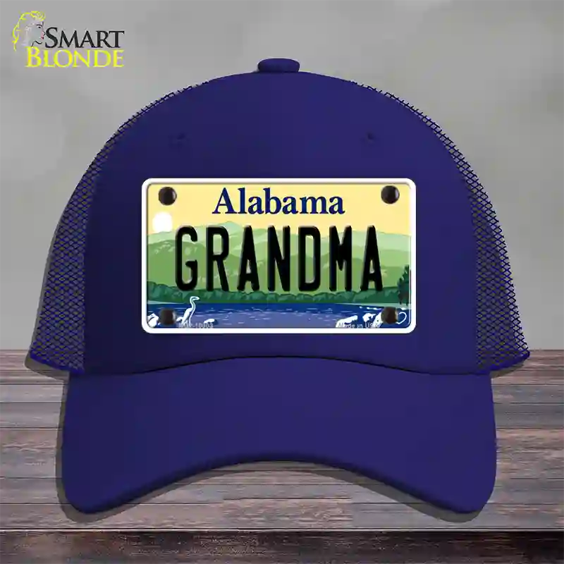 Grandma Alabama Novelty License Plate Hat Mesh / Royal Blue