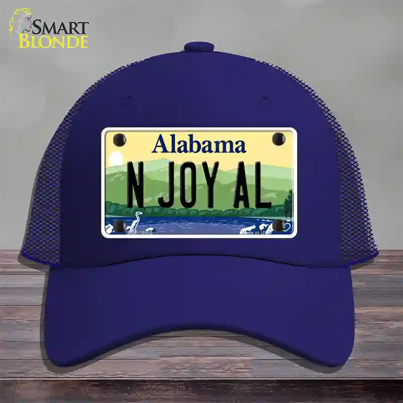 N Joy AL Alabama Novelty License Plate Hat Mesh / Royal Blue